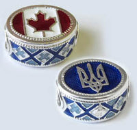 Sterling Silver Ukraine/Canada bead (blue)