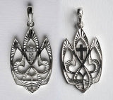 TRYZUB with CROSS in CZ STONES Sterling Silver