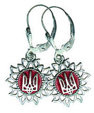 Tryzub in Sun Earrings sterling silver, enamel