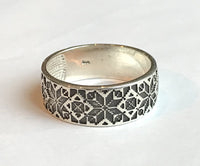 Ukrainian Design Sterling Silver Ring - size 9