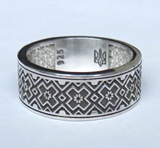 Embroidery Sterling Silver Ring