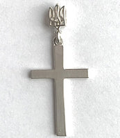 Silver Cross with Crystals 1 1/4"