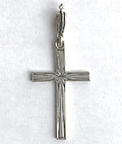 Silver Etched Cross 1 1/4"