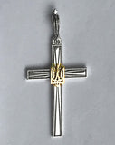 Silver Cross with 14k gold tryzub