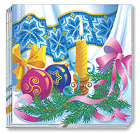 Rushnychok & Candle Christmas Napkins 13 x 13 in