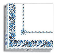 Blue  Floral Vyshyvanka Dinner Napkins 13x13 in.