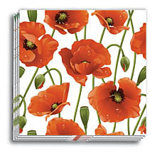 Poppies Cocktail Napkins 9.5x9.5 in.