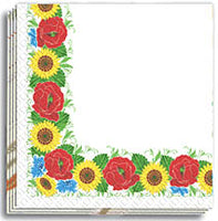 Poppy-Sunflower Frame 13x13 in Dinner Napkins (50)