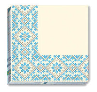 Blue/Yellow Emb Napkins 13x13 in