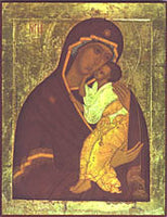 Theotokos of Yaroslav Icon,  7.5 x 9 in