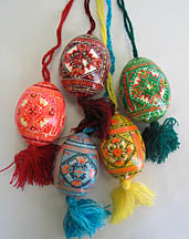 Wooden Pysanka Ornaments (Set of 5)