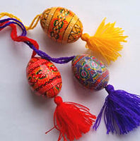 Small Wooden Pysanka on string