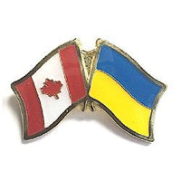 Ukraine & Canada Flags Lapel Pin