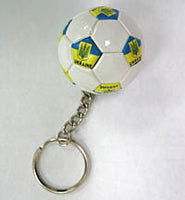 Ukraine Soccer Ball Keychain with Trident
