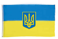 Ukrainian Flag with Trident-Tryzub 3x5 ft.