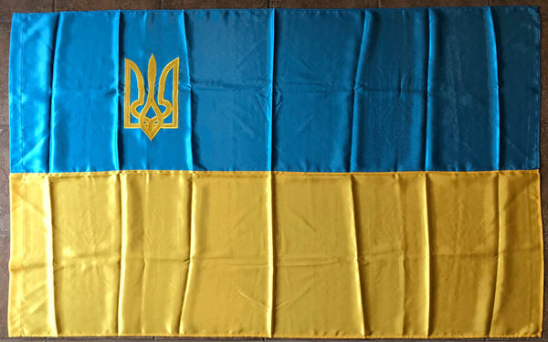 Satin flag of Ukraine - 60 x 36 in. (5 x 3)