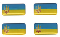 Ukraine mini domed decals set of 4 emblems 1" x 0.5" Ukrainian stickers Car bike