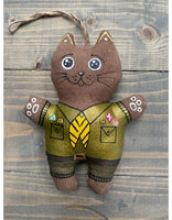 Cat in Scout Uniform Ornament