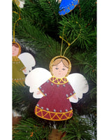 Burgundy Angel Ornament
