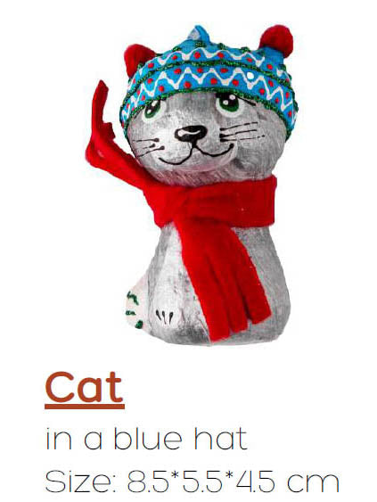 Cat in Blue Hat Ornament