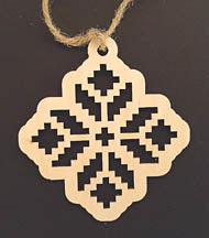 Wooden Ornament - Embroidery Cutout Design 2