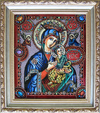 Bohorodytsja - Glass Painting  6x8 in (8.5 x 10 framed)