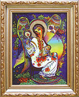 Christening Angel  10.5x13 in.  framed