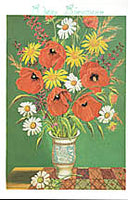 Wedding Card - Poppies & Daisies