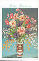 Wedding Card - Tulips & Field Flowers in Vase
