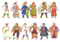NARODNA folk costumes 1 - postcard