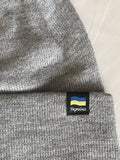 Grey Knit Hat with Flag Logo