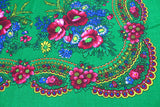 Green Acrylic Floral Shawl 30 in