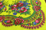 Yellow Acrylic Floral Shawl 30 in