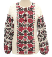 Red & Black Poppy Design Knit Sweater