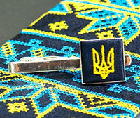 Navy Tryzub Tie Clips