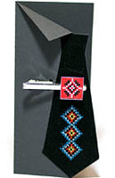 Red Embroidered Tie Clip