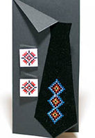 White Embroidered Cufflinks