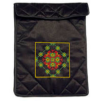 Notebook Flap Pouch - Black Multicolor Embroidery Design