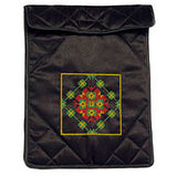 Notebook Flap Pouch - Black Multicolor Embroidery Design