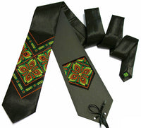 Black Floral Embroidered Tie