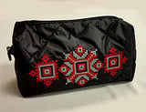 Cross Stitch Embroidered Quilted Cosmetic Case