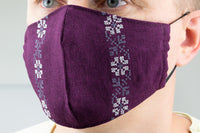 Traditional Floral Embroidery - face masks (choose from 4 colors)