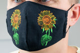 Black with Sunflowers - face mask