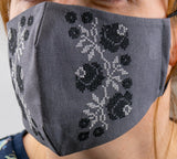 Traditional Rose Embroidery - face masks (choose from 2 colors)