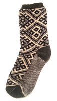 Black and White Geometric Mens Wool Socks