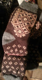 Brown Embroidery Men's Wool Socks