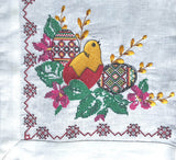 Machine-Embroidered Chick and Pysanky Servetka