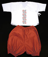 INFANT GIRL'S RED/BLK EMBR OUTFIT