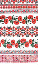 Poppy Bands Embroidery Kitchen Towel