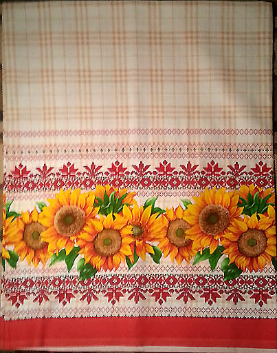 Sunflower linen-look Tablecloth 59x87 in.
